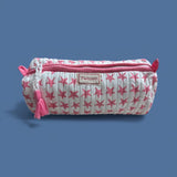 TWIZZELL - MINI QUILTED WASH BAG/PENCIL CASE - PINK STARS