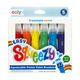 Ooly - Easy Squeezy Squeezable Poster Paint Brushes - Set of 6 Colors