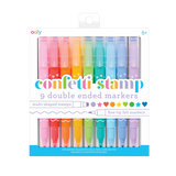 Ooly - Confetti Stamp Double-Ended Markers (Set of 9)