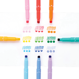 Ooly - Confetti Stamp Double-Ended Markers (Set of 9)