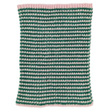 Catherine Tough - Kids' Lambswool Ribbed Snoods: FINE STRIPE - GREEN / PEACH