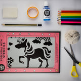 Fab Dab Do - Unicorn Rainbow Stencil for Arts and Crafts Kids 5yrs+: Pink