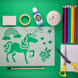 Fab Dab Do - Unicorn Rainbow Stencil for Arts and Crafts Kids 5yrs+: Pink