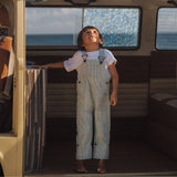Dotty Dungarees - Olive Seersucker Dungarees