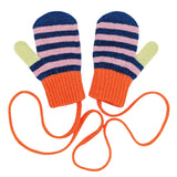Catherine Tough - Kids' Patterned Lambswool Mittens - Stripe Blue