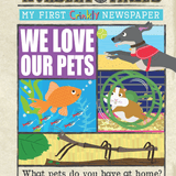 Jo & Nic's Crinkly Cloth Books - NEW: Nursery Times Crinkly Newspaper - We Love Our Pets