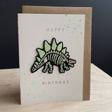Petra Boase Ltd (US Duties Paid) - 'Happy Birthday' Dinosaur Skeleton Iron On Patch Card