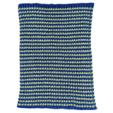 Catherine Tough - Kids' Lambswool Ribbed Snoods: FINE STRIPE - LIME GREEN / BLUE