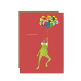 Hutch Cassidy - 'Frog and Balloons' Birthday Greetings Card