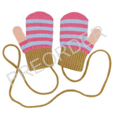 Catherine Tough - Kids' Patterned Lambswool Mittens & Gloves: MITTENS - STRIPE - PINK & LIGHT BLUE