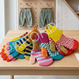 Catherine Tough -  Kids' Patterned Lambswool Mittens & Gloves: MITTENS - STRIPE - BLUE & GREEN