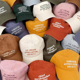Alphabet Bags - Sunshine Appreciation Society - Cotton Baseball Cap - Vintage Blue