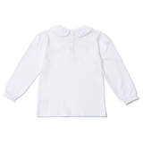 Dotty Dungarees - Peter Pan Collar - White