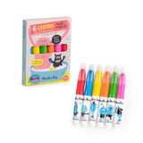 Moulin Roty - 6 multi-surface crayons Les Schmouks