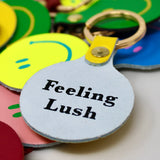 Ark Colour Design - Feeling Lush Smilie Face Key Fob: Pale Pink