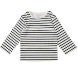 Dotty Dungarees - Navy Breton Stripe Top