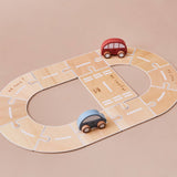 Just Bee Kids - Just Bee Kids Wooden Road Track with Vehicle Toys