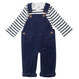 Dotty Dungarees - Navy Breton Stripe Top