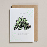 Petra Boase Ltd (US Duties Paid) - 'Happy Birthday' Dinosaur Skeleton Iron On Patch Card