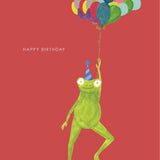 Hutch Cassidy - 'Frog and Balloons' Birthday Greetings Card