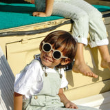 Dotty Dungarees - Olive Seersucker Dungarees