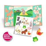 Djeco - Thick and repositionable stickers - Farm animals