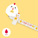 Legami Erasable Gel Pen - Hen - 0.7 mm - Red Ink
