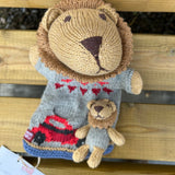 ChunkiChilli - Lion Hand Puppet with Baby in Organic Cotton
