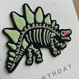 Petra Boase Ltd (US Duties Paid) - 'Happy Birthday' Dinosaur Skeleton Iron On Patch Card
