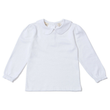 Dotty Dungarees - Peter Pan Collar - White