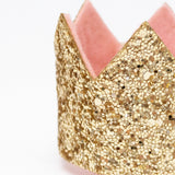 Meri Meri - Mini Gold Glitter Crown Hair Clip