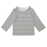 Dotty Dungarees - Navy Breton Stripe Top
