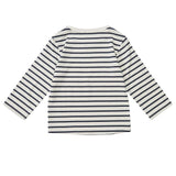 Dotty Dungarees - Navy Breton Stripe Top