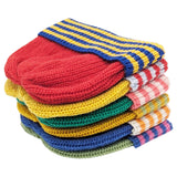 Catherine Tough - Kids' Lambswool Beanie - Stripe : GREEN / PEACH / PINK