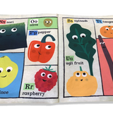 Jo & Nic's Crinkly Cloth Books - Nursery Times Crinkly Newspaper - Fruit & Veg ABC