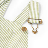 Dotty Dungarees - Olive Seersucker Dungarees