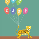 Hutch Cassidy - 'Tiger' New Baby Greetings Card: Nested/Naked