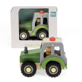 Rex - Wooden Push Along Vehicle Toy - Tractor (Green)