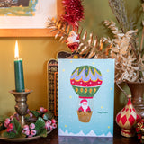 Hutch Cassidy - 'Santa in Balloon' Christmas Card: Nested/Naked