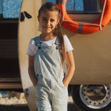 Dotty Dungarees - Olive Seersucker Dungarees