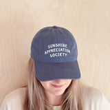 Alphabet Bags - Sunshine Appreciation Society - Cotton Baseball Cap - Vintage Blue