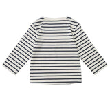 Dotty Dungarees - Navy Breton Stripe Top