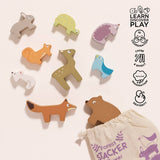Le Toy Van - Woodland Stacking Forest Animals & Bag