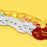 Ark Colour Design - Feeling Lush Smilie Face Key Fob: Pale Pink