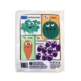 Jo & Nic's Crinkly Cloth Books - Nursery Times Crinkly Newspaper - Fruit & Veg ABC