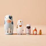 Just Bee Kids - Just Bee Kids Farm Animal Wooden Nesting Dolls