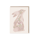 Minibeau - Floral Bunny Greeting Card - Pink