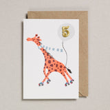 Petra Boase Ltd - Confetti Pets Card - Giraffe - Age 5