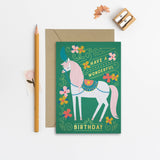 Mifkins - Circus Horse Kid's Birthday Card | Girl's Birthday Card