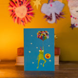 Hutch Cassidy - Age 6 'Party Frog' Children's Birthday Greetings Card: Nested/Naked